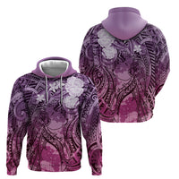 Pacific Beauty Girl Zip Hoodie Pink Polyneisan Tribal Vintage Motif LT9 - Polynesian Pride