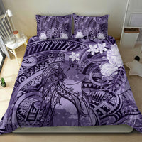 Pacific Beauty Girl Bedding Set Violet Polyneisan Tribal Vintage Motif LT9 - Polynesian Pride