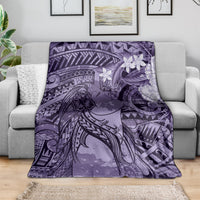 Pacific Beauty Girl Blanket Violet Polyneisan Tribal Vintage Motif LT9 - Polynesian Pride