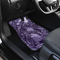 Pacific Beauty Girl Car Mats Violet Polyneisan Tribal Vintage Motif