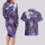 Pacific Beauty Girl Couples Matching Long Sleeve Bodycon Dress and Hawaiian Shirt Violet Polyneisan Tribal Vintage Motif