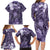 Pacific Beauty Girl Family Matching Long Sleeve Bodycon Dress and Hawaiian Shirt Violet Polyneisan Tribal Vintage Motif