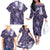 Pacific Beauty Girl Family Matching Off The Shoulder Long Sleeve Dress and Hawaiian Shirt Violet Polyneisan Tribal Vintage Motif