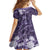 Pacific Beauty Girl Family Matching Off Shoulder Maxi Dress and Hawaiian Shirt Violet Polyneisan Tribal Vintage Motif