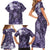 Pacific Beauty Girl Family Matching Short Sleeve Bodycon Dress and Hawaiian Shirt Violet Polyneisan Tribal Vintage Motif