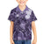 Pacific Beauty Girl Family Matching Short Sleeve Bodycon Dress and Hawaiian Shirt Violet Polyneisan Tribal Vintage Motif