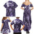 Pacific Beauty Girl Family Matching Summer Maxi Dress and Hawaiian Shirt Violet Polyneisan Tribal Vintage Motif