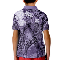 Pacific Beauty Girl Kid Polo Shirt Violet Polyneisan Tribal Vintage Motif