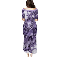 Pacific Beauty Girl Puletasi Violet Polyneisan Tribal Vintage Motif LT9 - Polynesian Pride