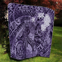 Pacific Beauty Girl Quilt Violet Polyneisan Tribal Vintage Motif