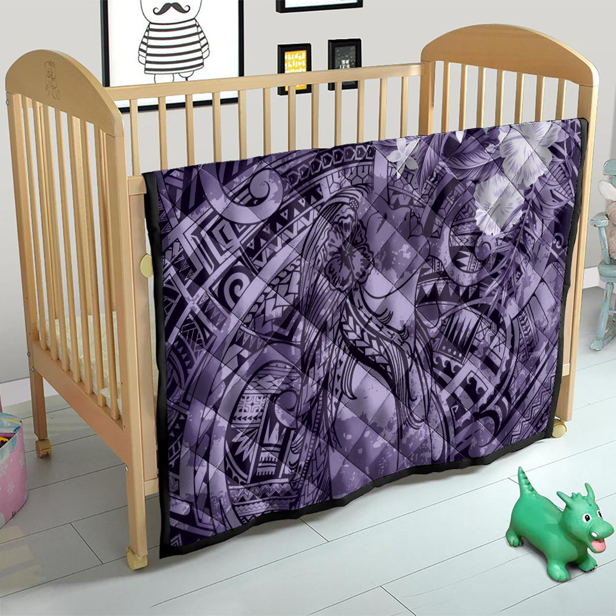 Pacific Beauty Girl Quilt Violet Polyneisan Tribal Vintage Motif