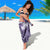 Pacific Beauty Girl Sarong Violet Polyneisan Tribal Vintage Motif