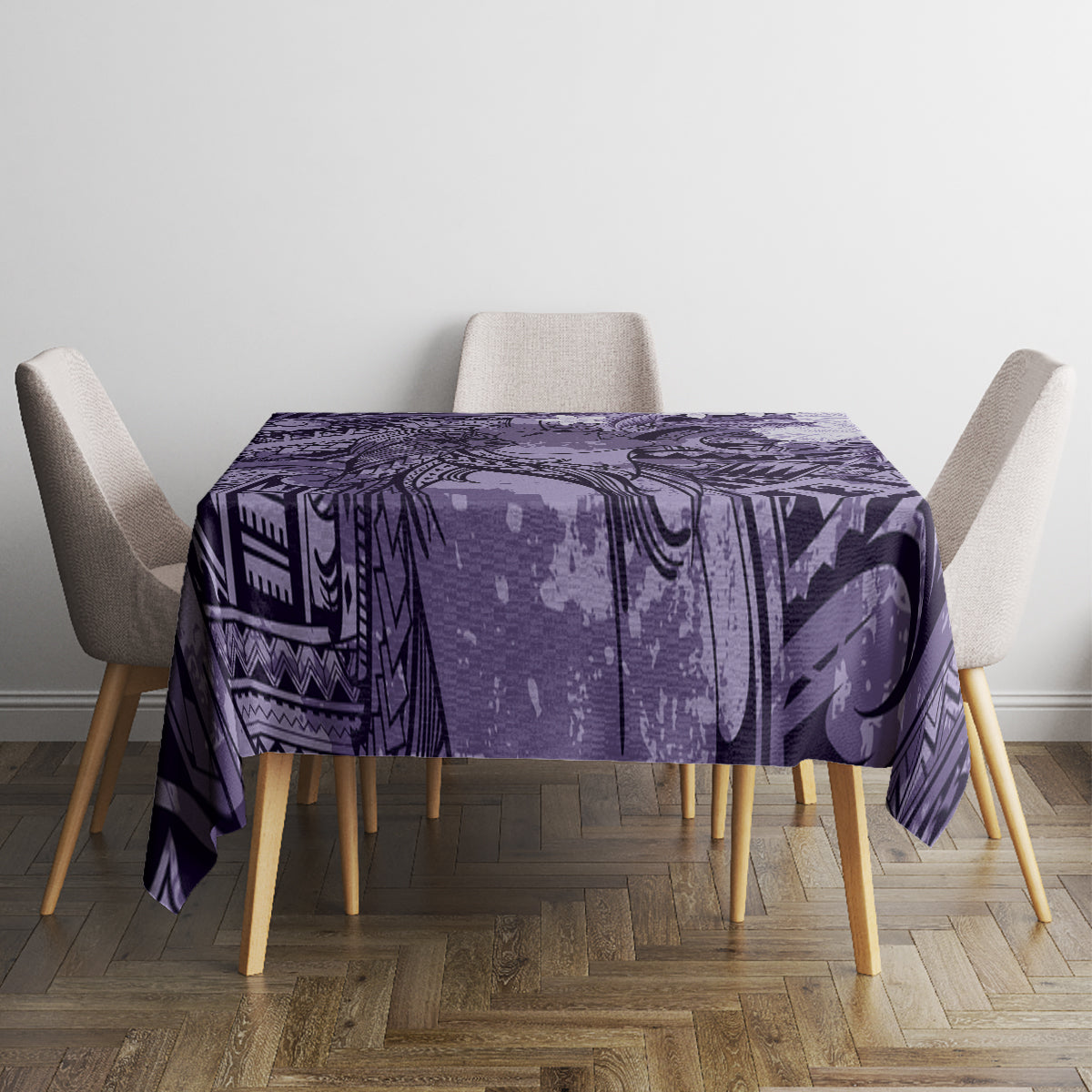 Pacific Beauty Girl Tablecloth Violet Polyneisan Tribal Vintage Motif LT9 - Polynesian Pride
