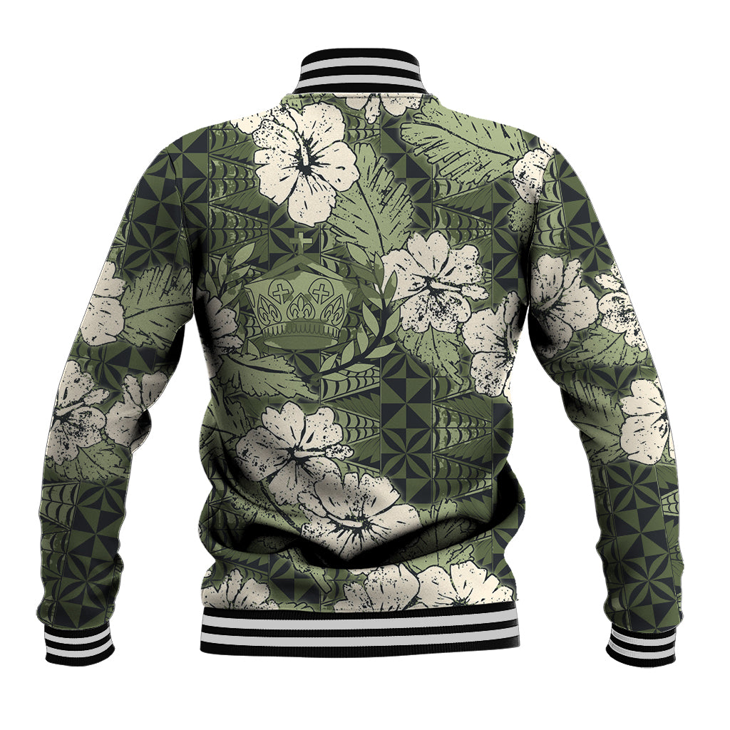 Tongan Kupesi Ngatu Hibiscus Vintage Motif Baseball Jacket LT9 - Polynesian Pride
