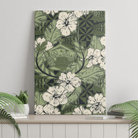 Tongan Kupesi Ngatu Hibiscus Vintage Motif Canvas Wall Art LT9 - Polynesian Pride