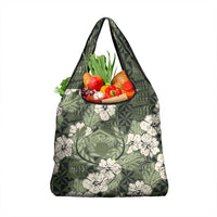 Tongan Kupesi Ngatu Hibiscus Vintage Motif Grocery Bag LT9 1-pack One Size Green - Polynesian Pride