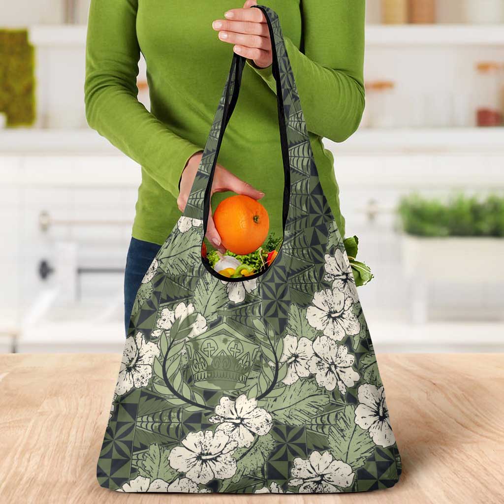 Tongan Kupesi Ngatu Hibiscus Vintage Motif Grocery Bag LT9 - Polynesian Pride
