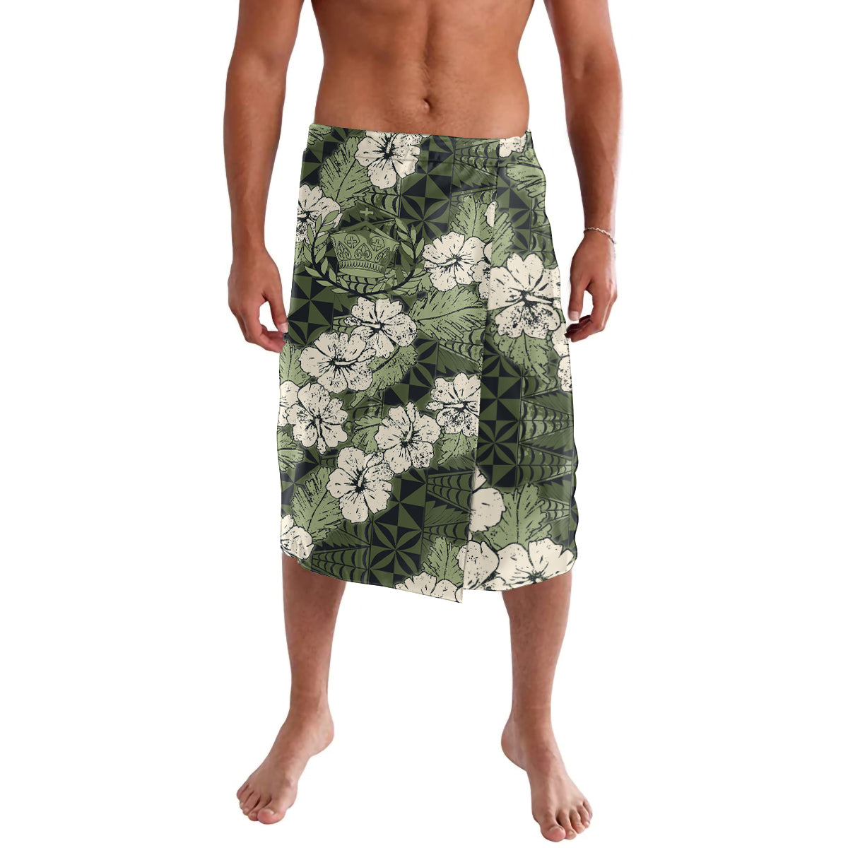 Tongan Kupesi Ngatu Hibiscus Vintage Motif Lavalava