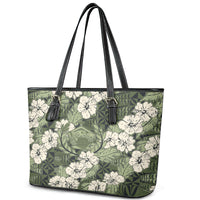 Tongan Kupesi Ngatu Hibiscus Vintage Motif Leather Tote Bag LT9 - Polynesian Pride
