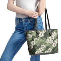 Tongan Kupesi Ngatu Hibiscus Vintage Motif Leather Tote Bag LT9 - Polynesian Pride