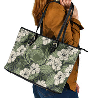 Tongan Kupesi Ngatu Hibiscus Vintage Motif Leather Tote Bag LT9 - Polynesian Pride