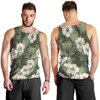 Tongan Kupesi Ngatu Hibiscus Vintage Motif Men Tank Top LT9 - Polynesian Pride