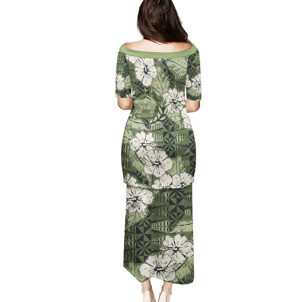 Tongan Kupesi Ngatu Hibiscus Vintage Motif Puletasi LT9 - Polynesian Pride