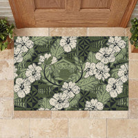 Tongan Kupesi Ngatu Hibiscus Vintage Motif Rubber Doormat LT9 - Polynesian Pride
