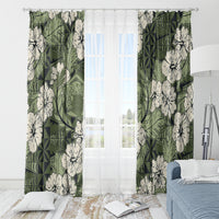 Tongan Kupesi Ngatu Hibiscus Vintage Motif Window Curtain LT9 - Polynesian Pride