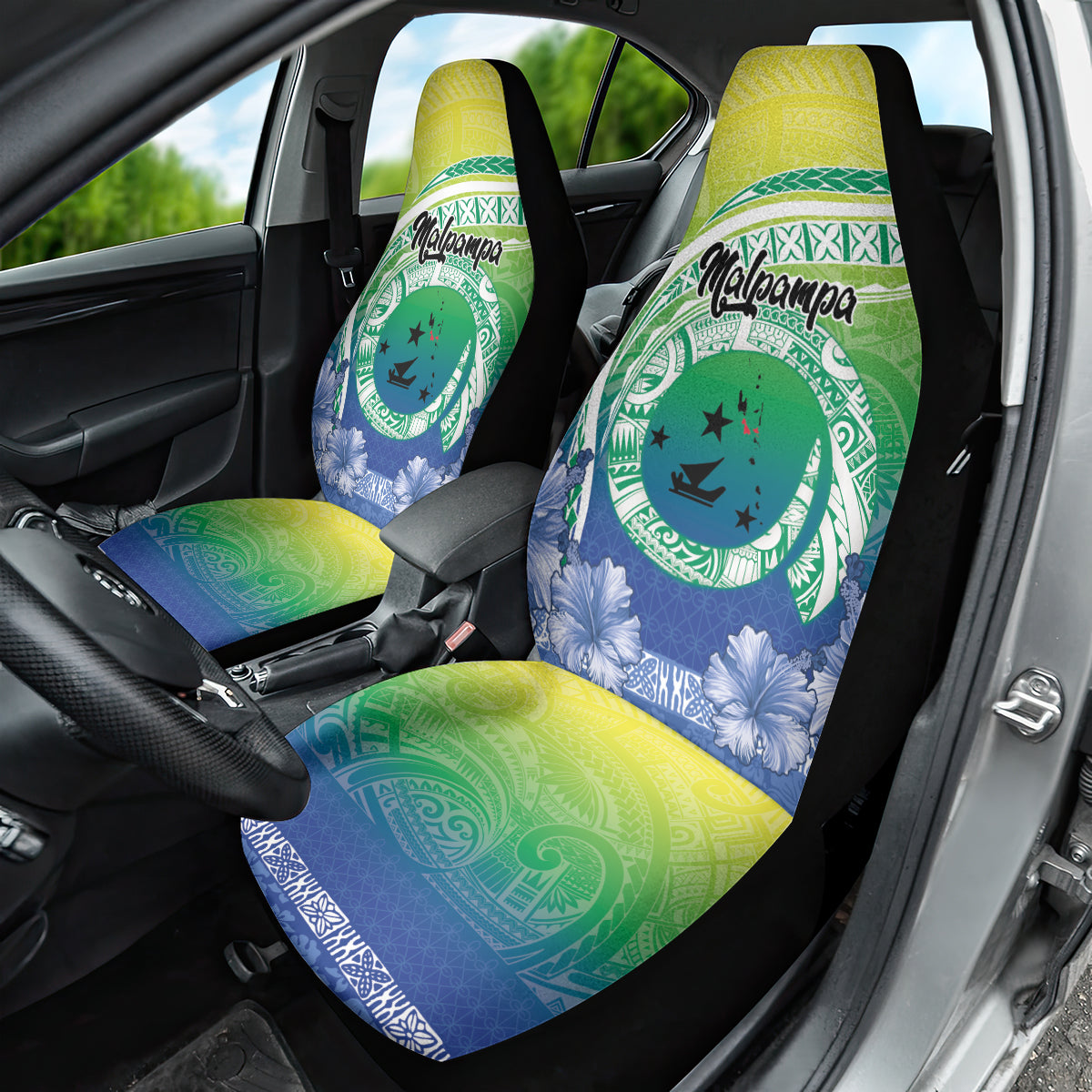 Malpampa Vanuatu Car Seat Cover Hibiscus Sand Drawing with Pacific Pattern