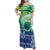 Malpampa Vanuatu Family Matching Off Shoulder Maxi Dress and Hawaiian Shirt Hibiscus Sand Drawing with Pacific Pattern