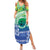 Malpampa Vanuatu Family Matching Summer Maxi Dress and Hawaiian Shirt Hibiscus Sand Drawing with Pacific Pattern