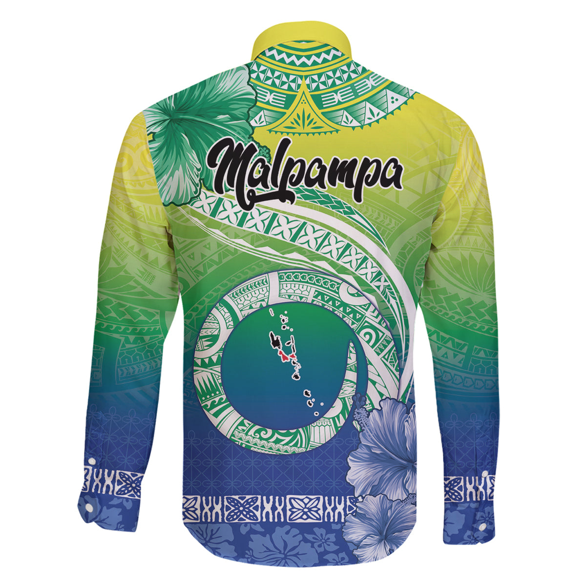 Malpampa Vanuatu Family Matching Tank Maxi Dress and Hawaiian Shirt Hibiscus Sand Drawing with Pacific Pattern