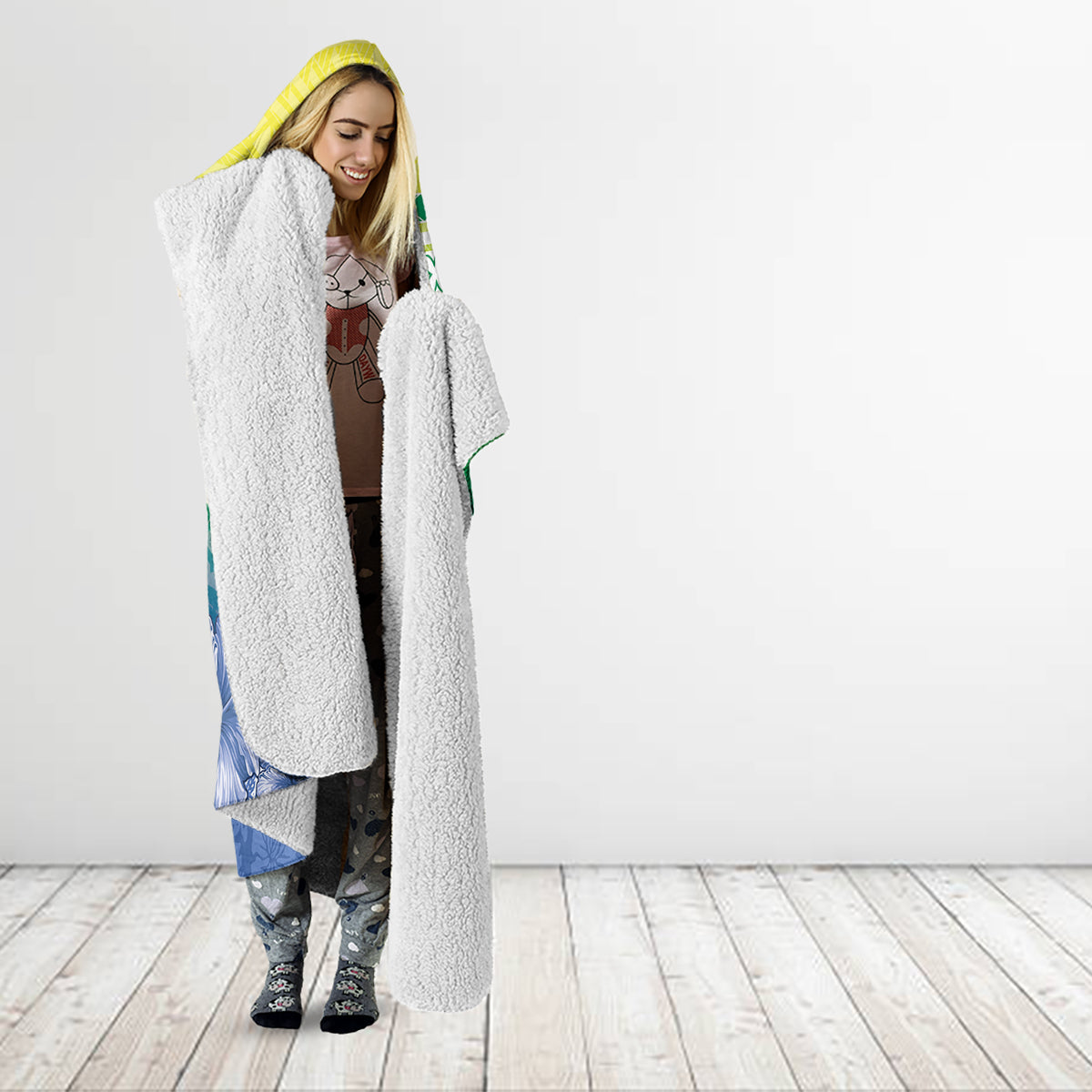 Malpampa Vanuatu Hooded Blanket Hibiscus Sand Drawing with Pacific Pattern LT9 - Polynesian Pride