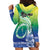 Malpampa Vanuatu Hoodie Dress Hibiscus Sand Drawing with Pacific Pattern