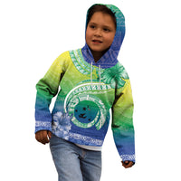 Malpampa Vanuatu Kid Hoodie Hibiscus Sand Drawing with Pacific Pattern