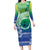 Malpampa Vanuatu Long Sleeve Bodycon Dress Hibiscus Sand Drawing with Pacific Pattern