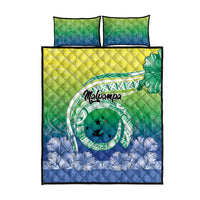 Malpampa Vanuatu Quilt Bed Set Hibiscus Sand Drawing with Pacific Pattern LT9 - Polynesian Pride