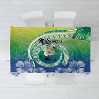 Malpampa Vanuatu Tablecloth Hibiscus Sand Drawing with Pacific Pattern LT9 Green Art - Polynesian Pride