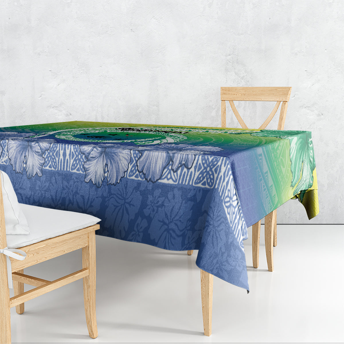 Malpampa Vanuatu Tablecloth Hibiscus Sand Drawing with Pacific Pattern LT9 - Polynesian Pride