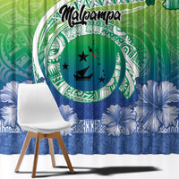 Malpampa Vanuatu Window Curtain Hibiscus Sand Drawing with Pacific Pattern LT9 - Polynesian Pride