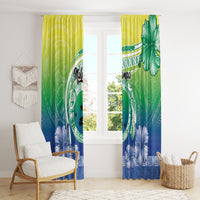 Malpampa Vanuatu Window Curtain Hibiscus Sand Drawing with Pacific Pattern LT9 - Polynesian Pride