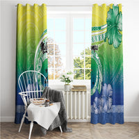 Malpampa Vanuatu Window Curtain Hibiscus Sand Drawing with Pacific Pattern LT9 - Polynesian Pride