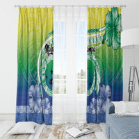 Malpampa Vanuatu Window Curtain Hibiscus Sand Drawing with Pacific Pattern LT9 - Polynesian Pride