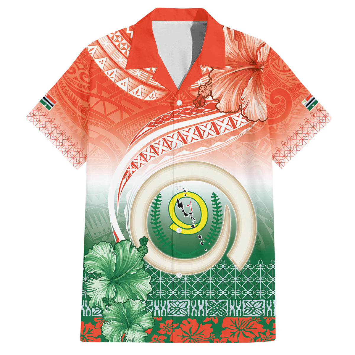 Penama Vanuatu Family Matching Long Sleeve Bodycon Dress and Hawaiian Shirt Hibiscus Sand Drawing with Pacific Pattern