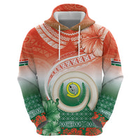 Penama Vanuatu Hoodie Hibiscus Sand Drawing with Pacific Pattern