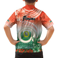 Penama Vanuatu Kid Hawaiian Shirt Hibiscus Sand Drawing with Pacific Pattern