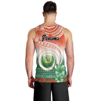 Penama Vanuatu Men Tank Top Hibiscus Sand Drawing with Pacific Pattern LT9 - Polynesian Pride