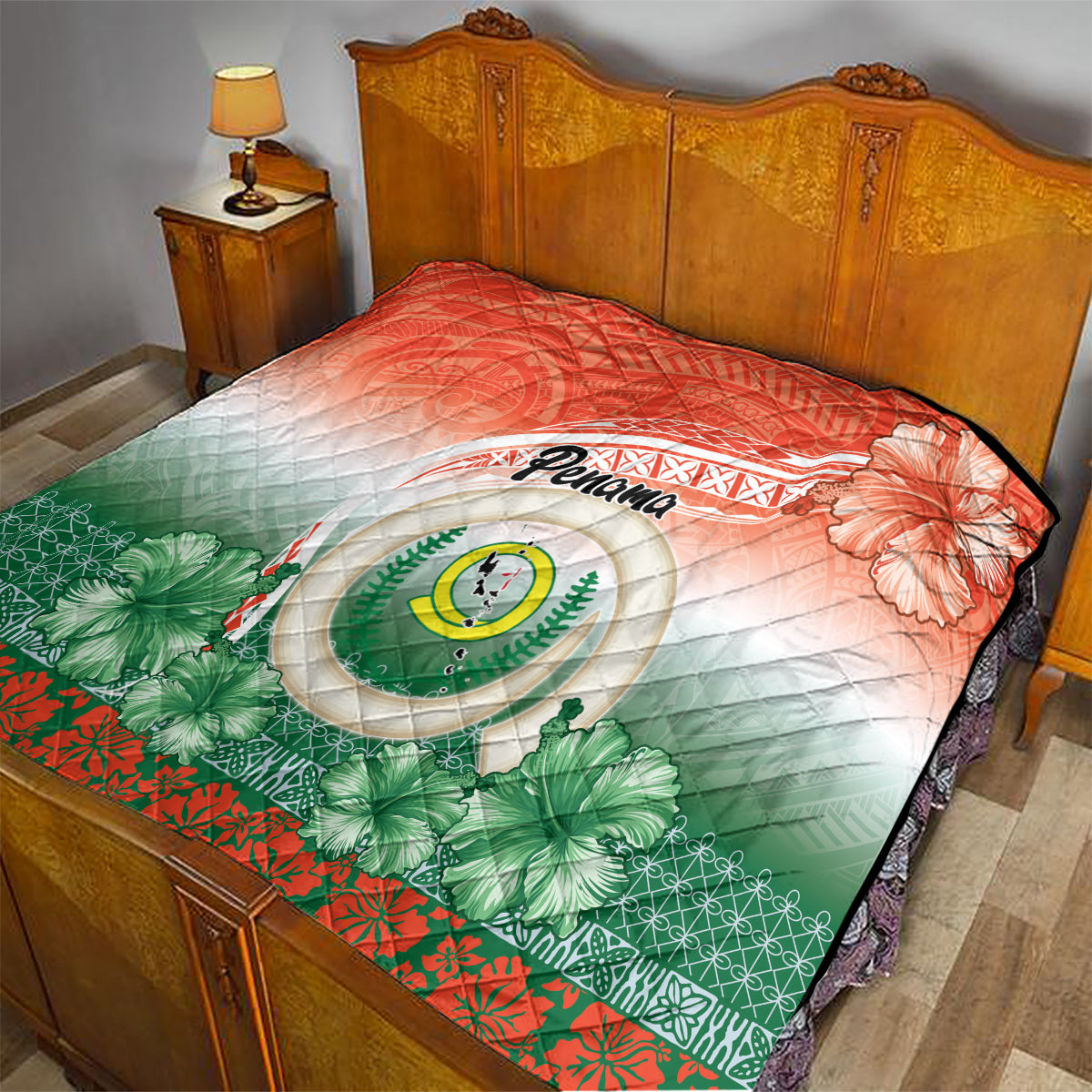 Penama Vanuatu Quilt Hibiscus Sand Drawing with Pacific Pattern