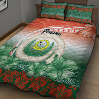 Penama Vanuatu Quilt Bed Set Hibiscus Sand Drawing with Pacific Pattern LT9 - Polynesian Pride